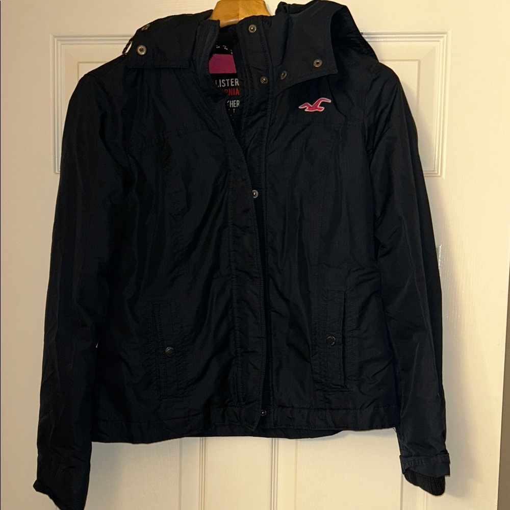 Hollister Black Jacket with Pink Logo